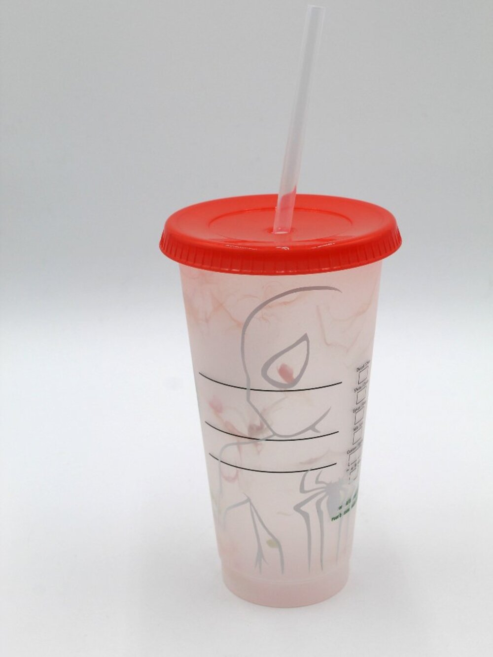 Starbucks Marvel Spiderman Theme 24 oz Reusable Cold Cup Tumbler With Straw NEW